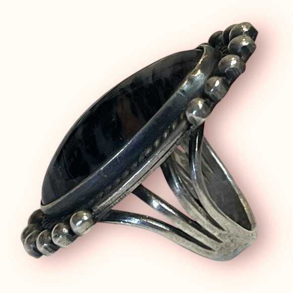 *Sunset In Forest* VTG Native American Sterling Silver Picture Agate Ring 3.25 - Picture 4 of 10